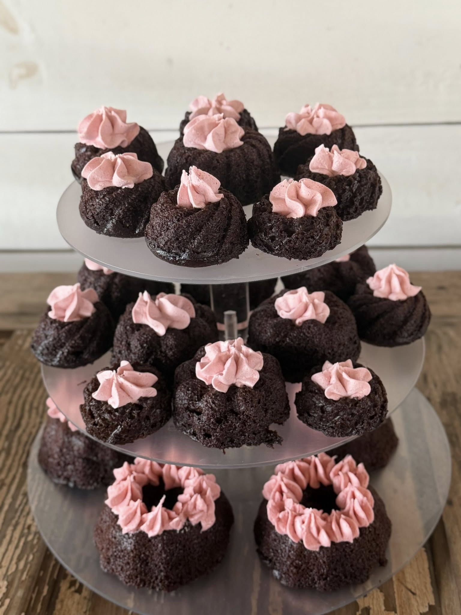 Chocolate pink mini bundts
