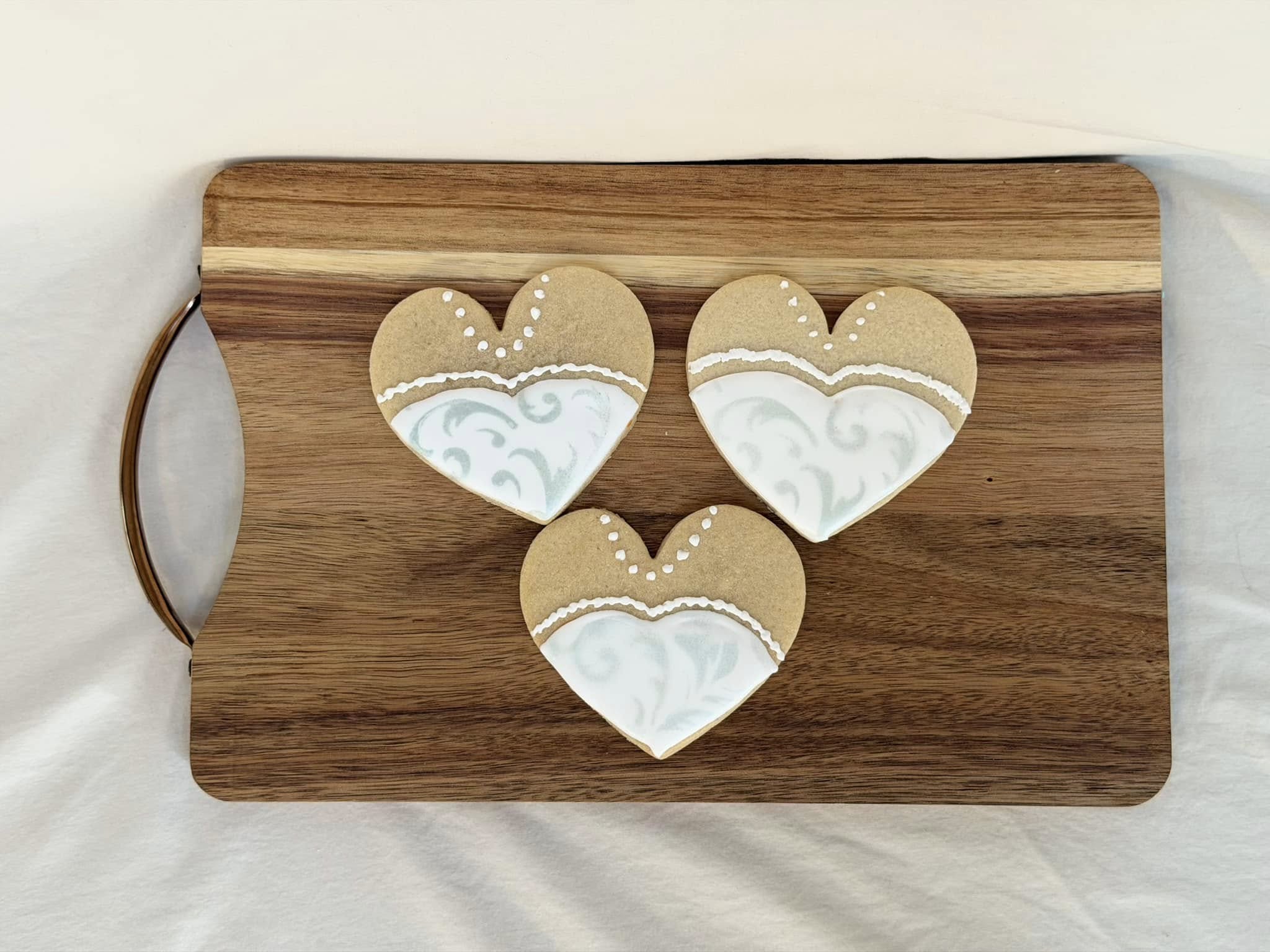 Decorated heart cookies