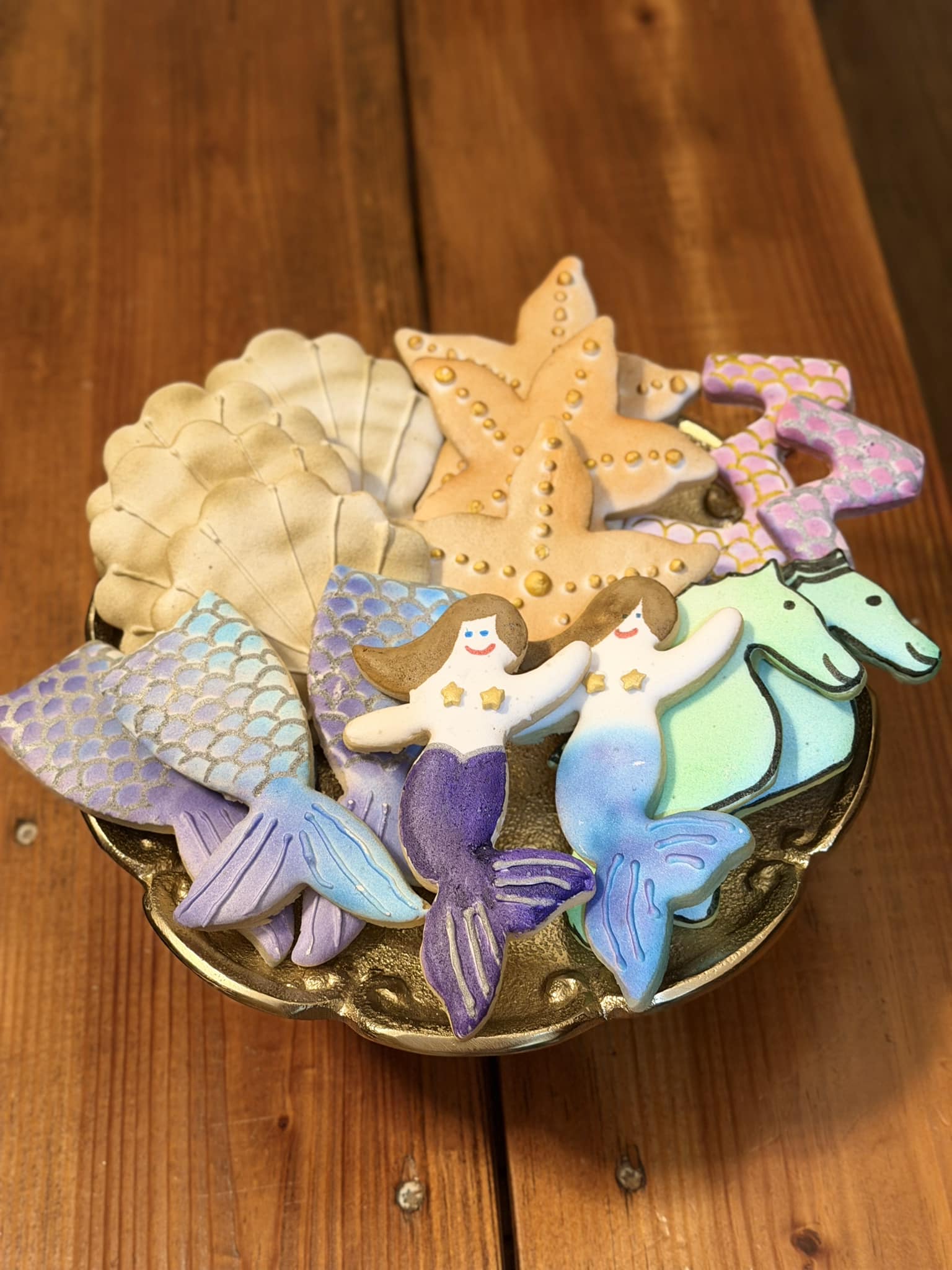 Mermaid decorated cookies